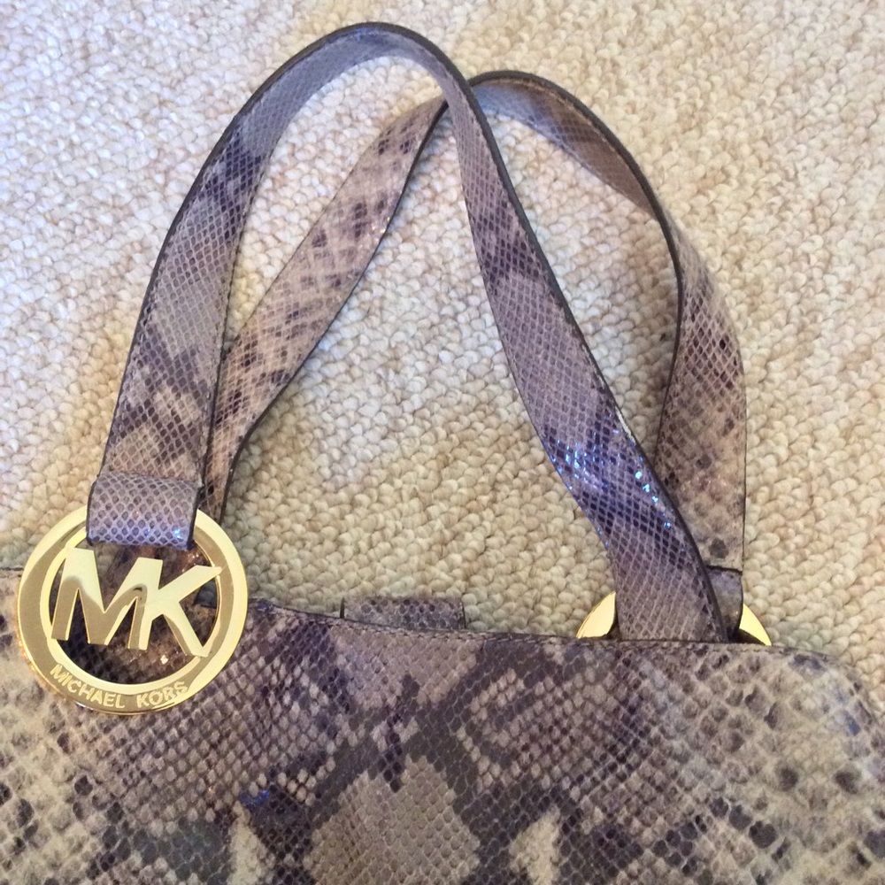 Michael Kors Embossed Python Leather Shoulder Bag - image 8